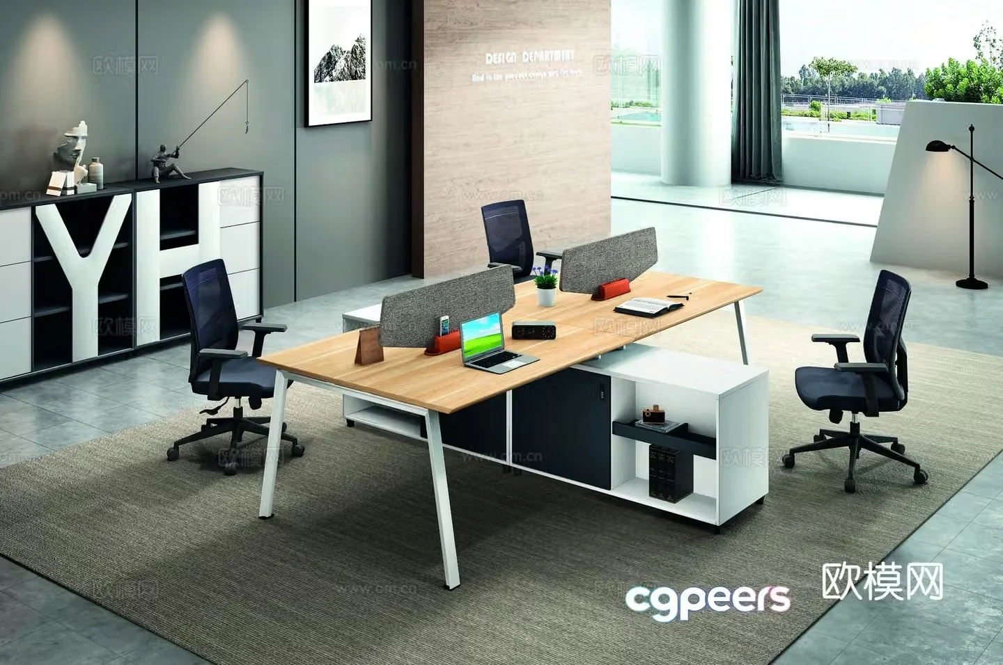 Modern public office 3d model