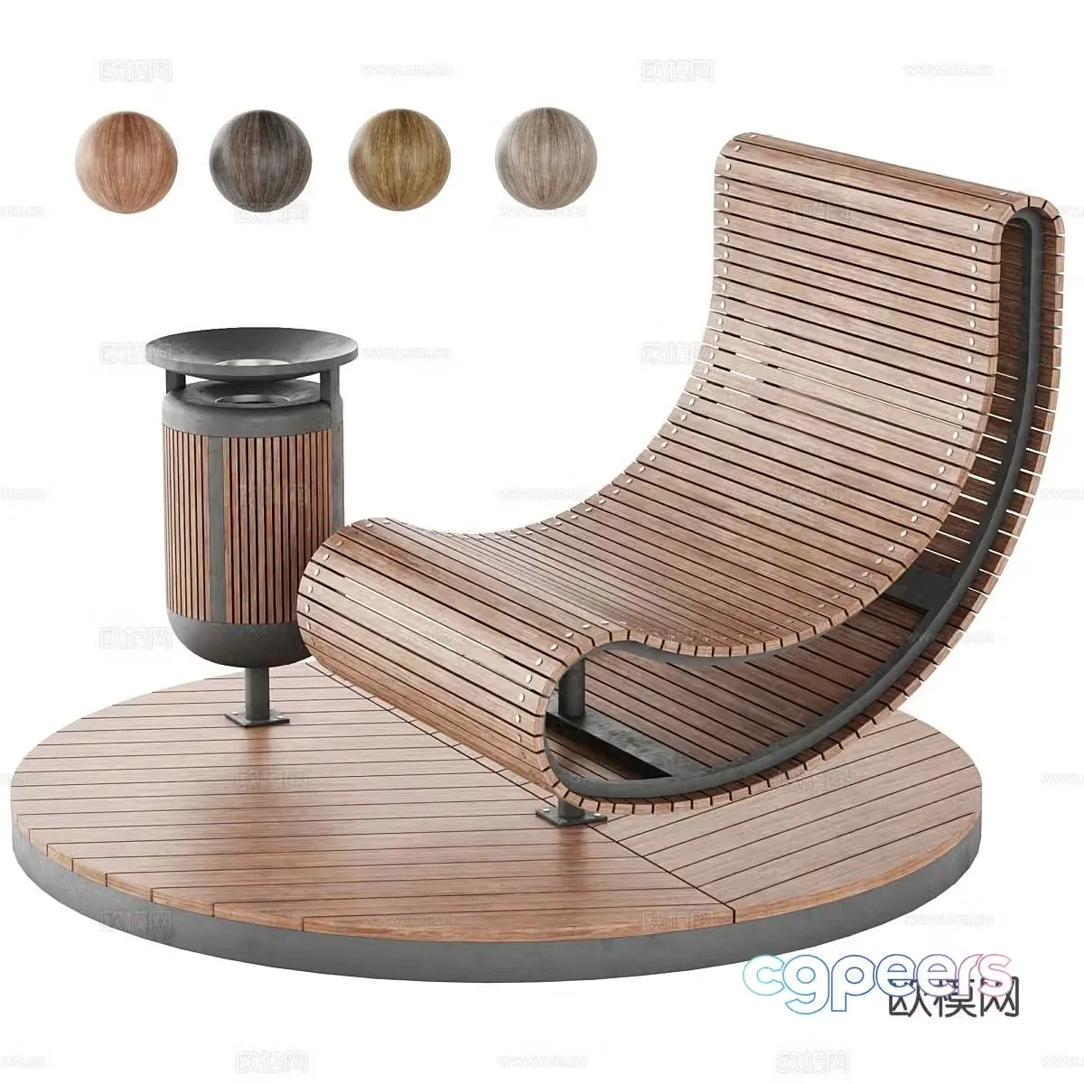 Outdoor chair leisure chair 3d model