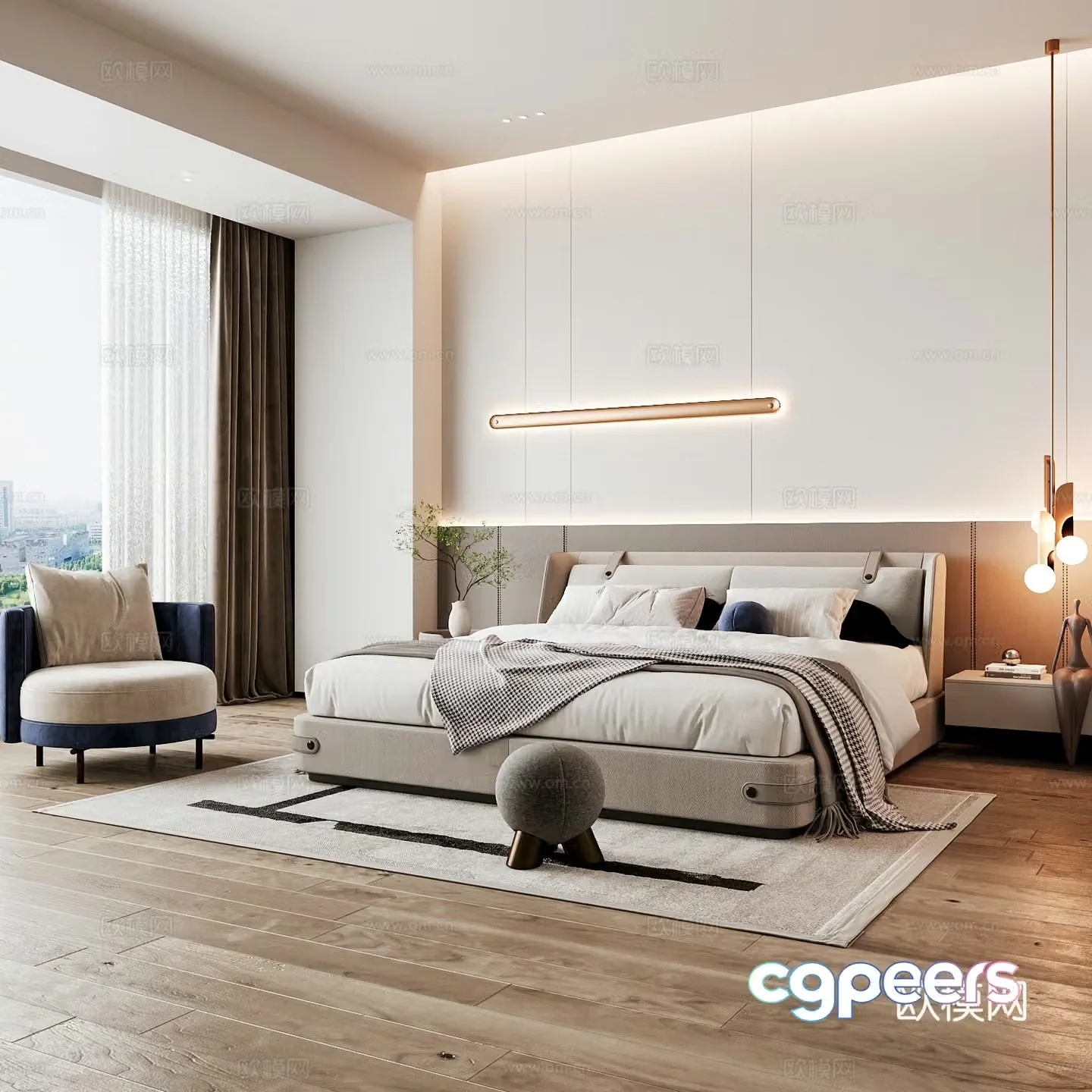 Modern home bedroom Modern bedroom Italian bedroom Simple bedroom Italian bed 3d model