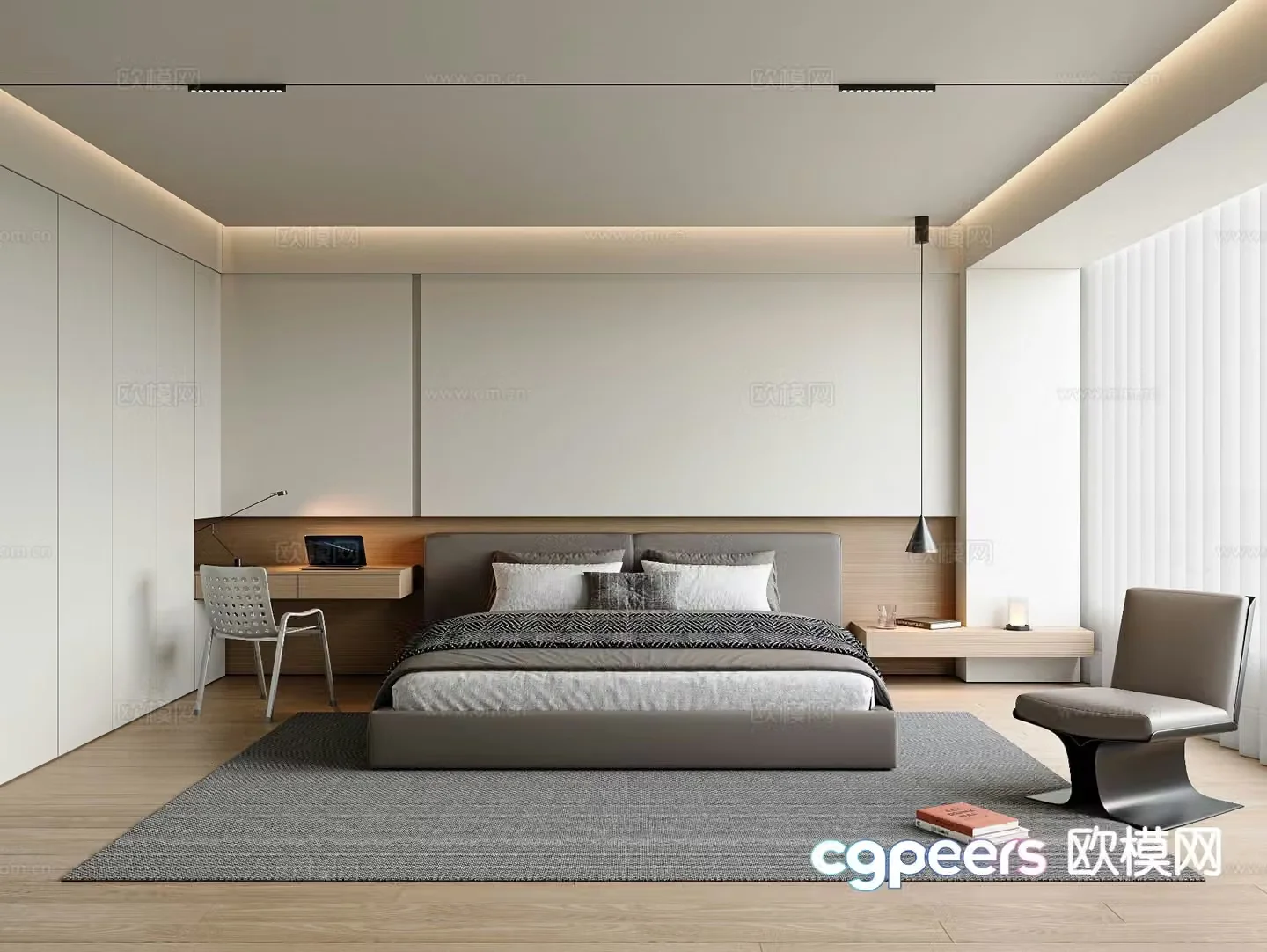 Modern bedroom master bedroom 3d model