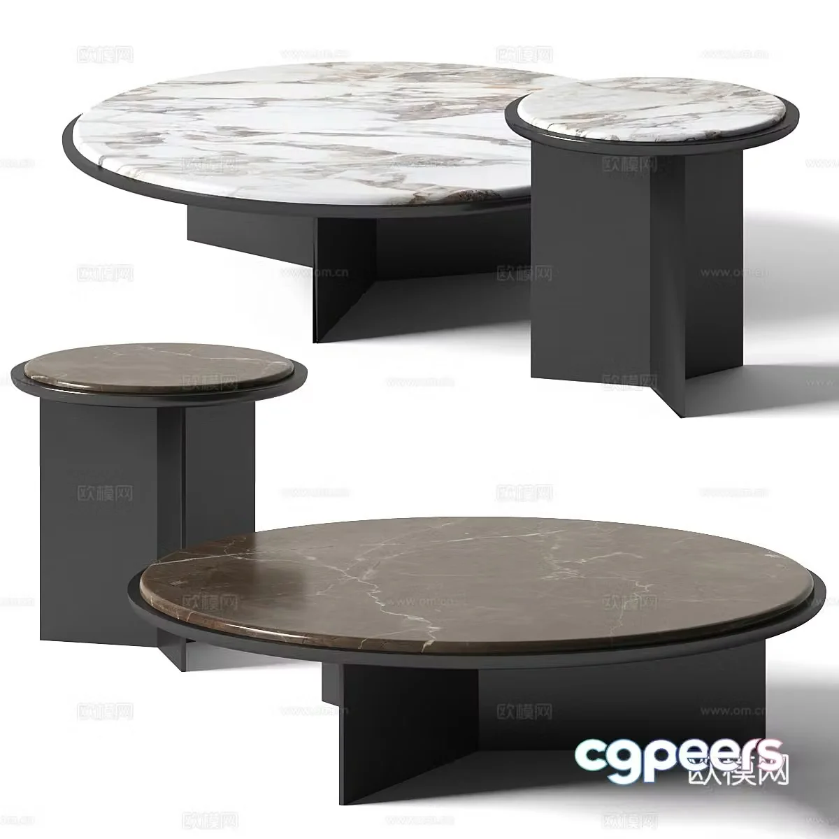 Modern Italian minimalist marble coffee table 3D model