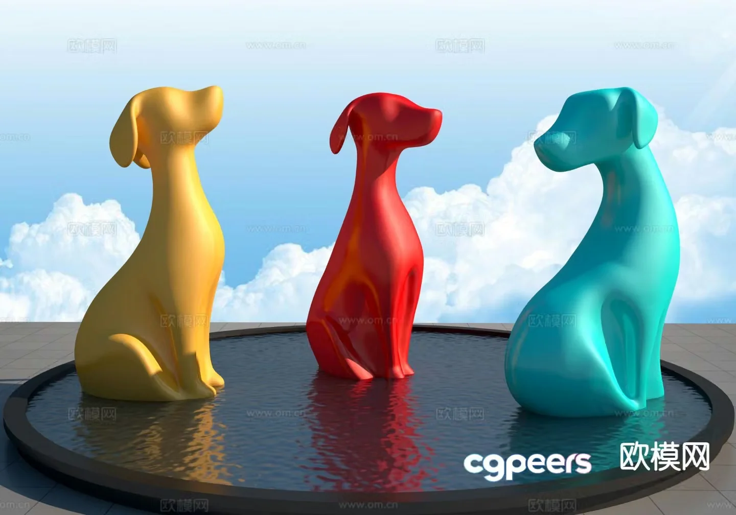 Decorative dog cartoon ornament 3d model