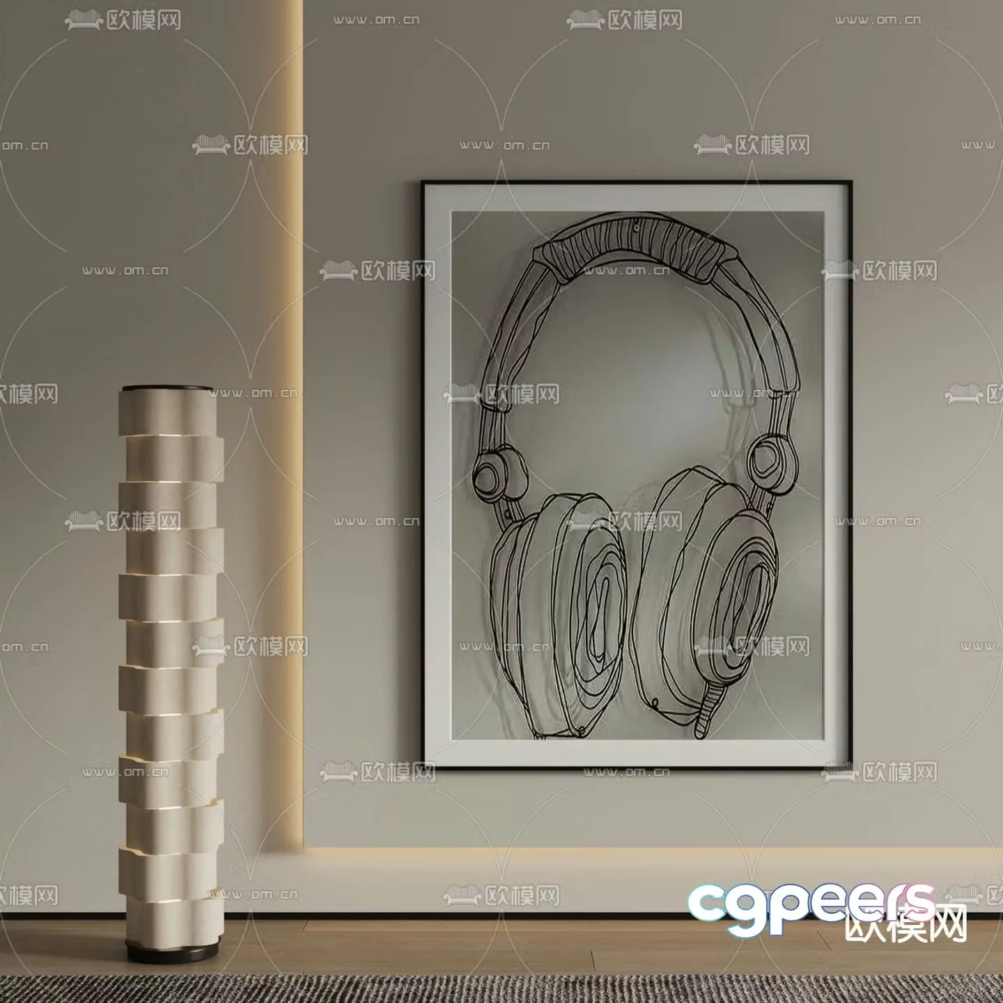 Modern decorative painting 3d model