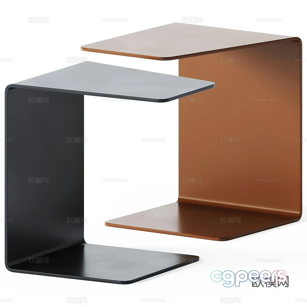 Modern light luxury side table 3D model