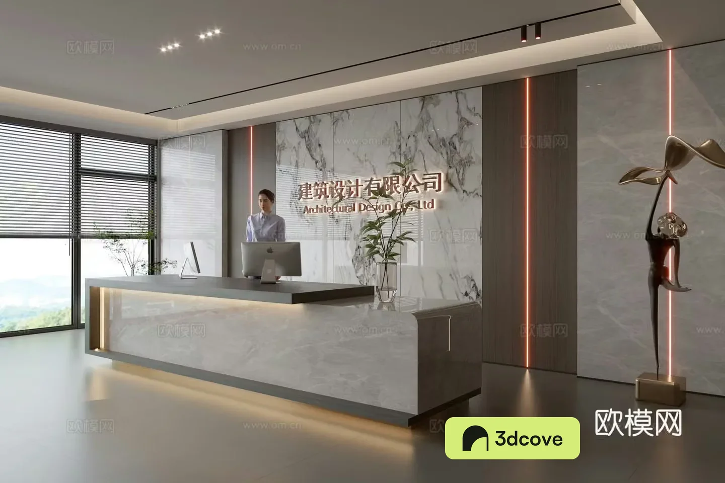 Modern company front desk reception area bar reception desk service desk company front desk background