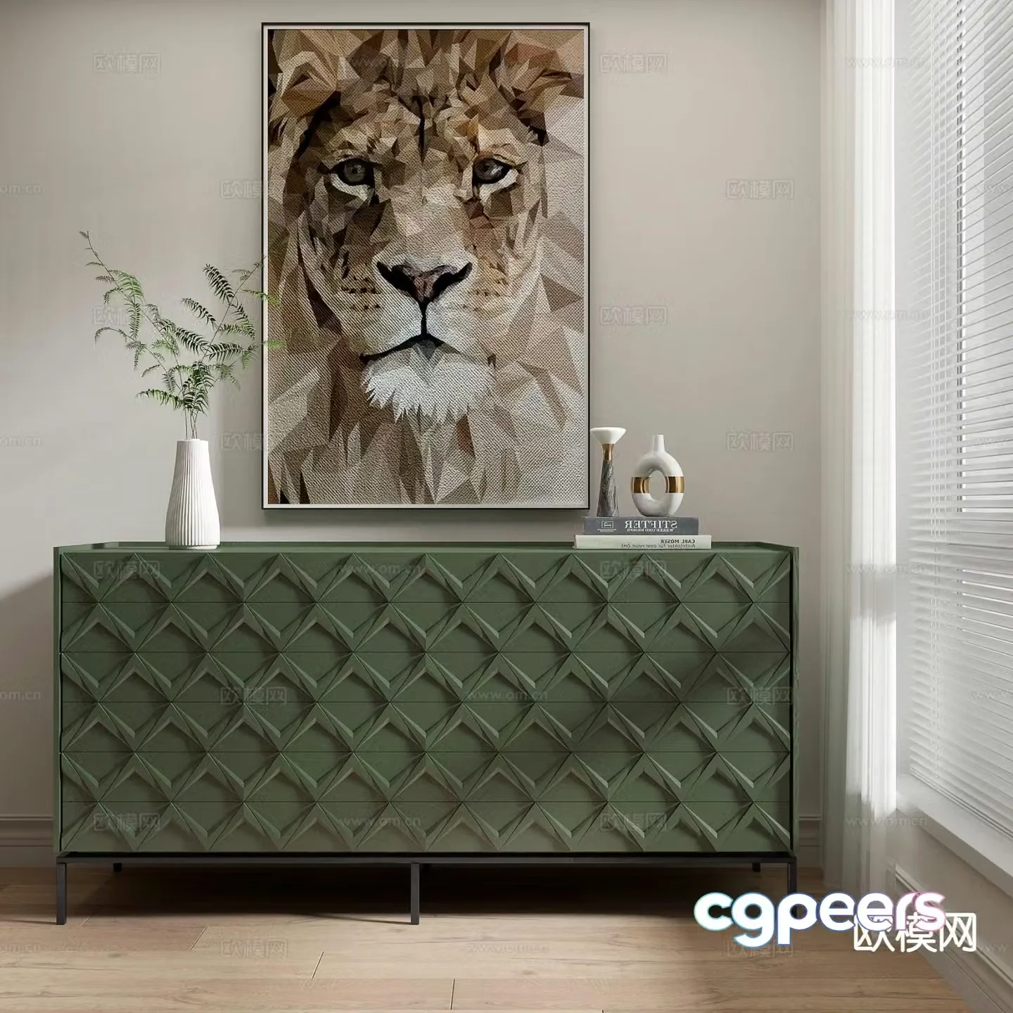 Modern side cabinet porch cabinet 3D model