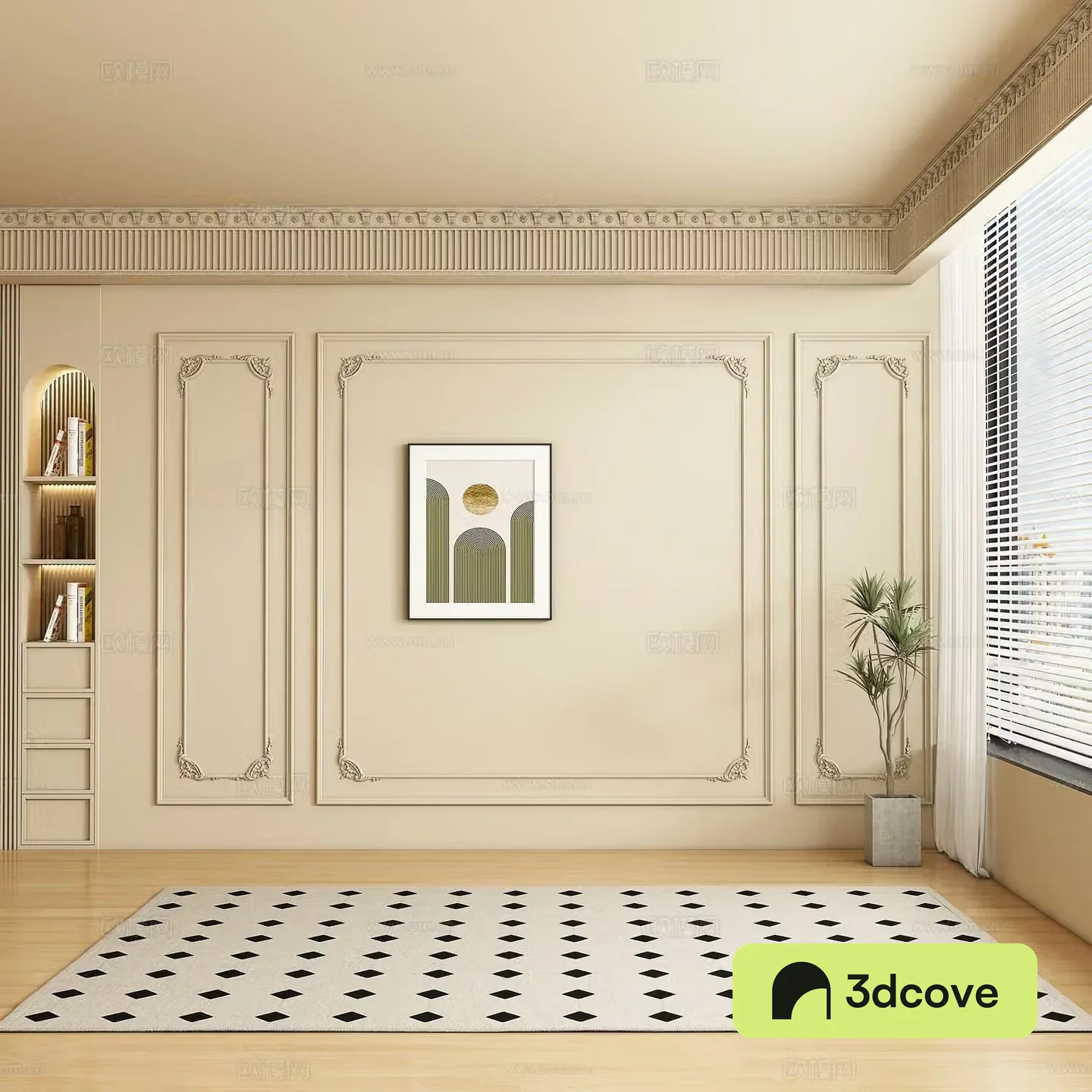 French sofa background wall