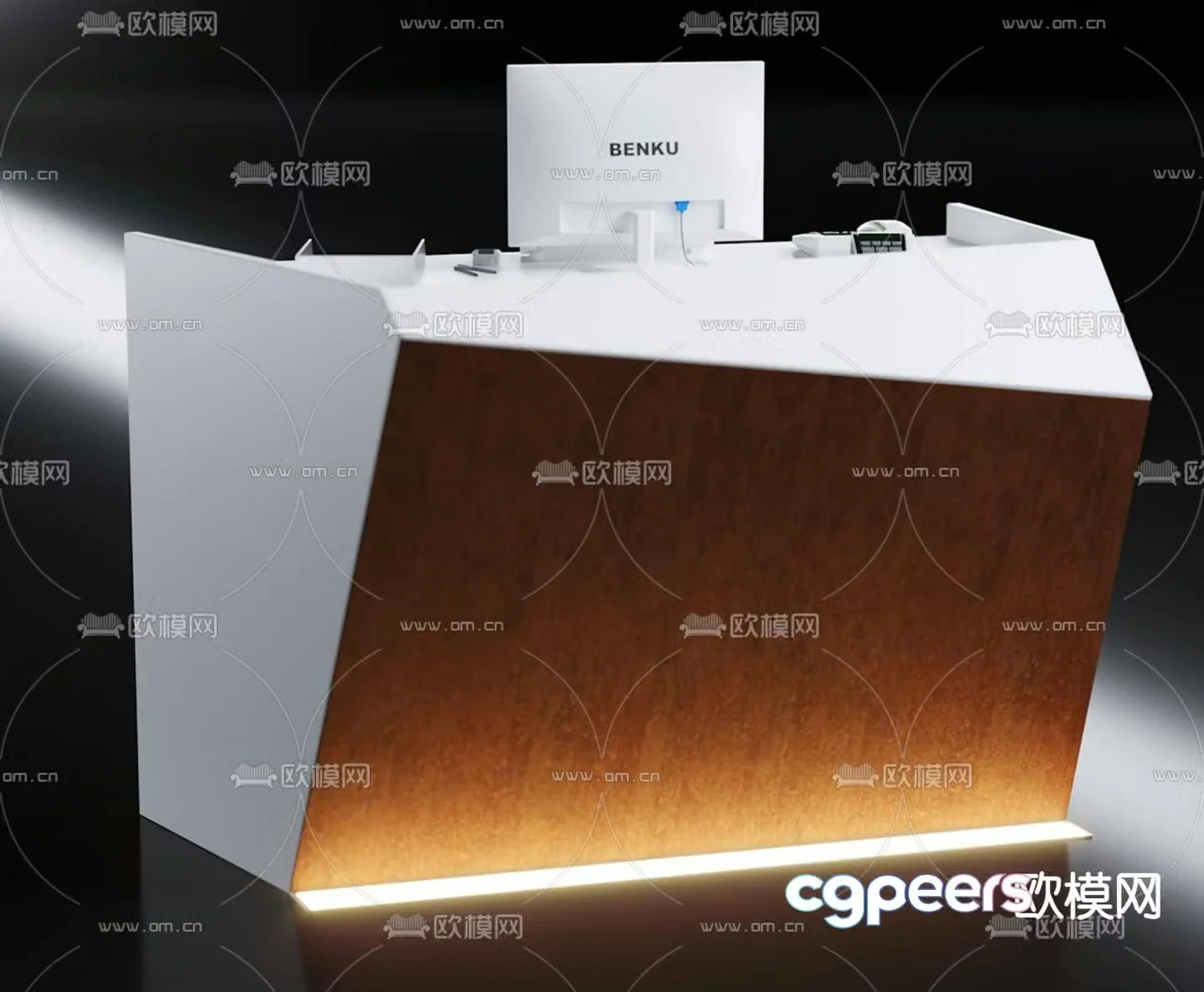 Office reception desk 3d model