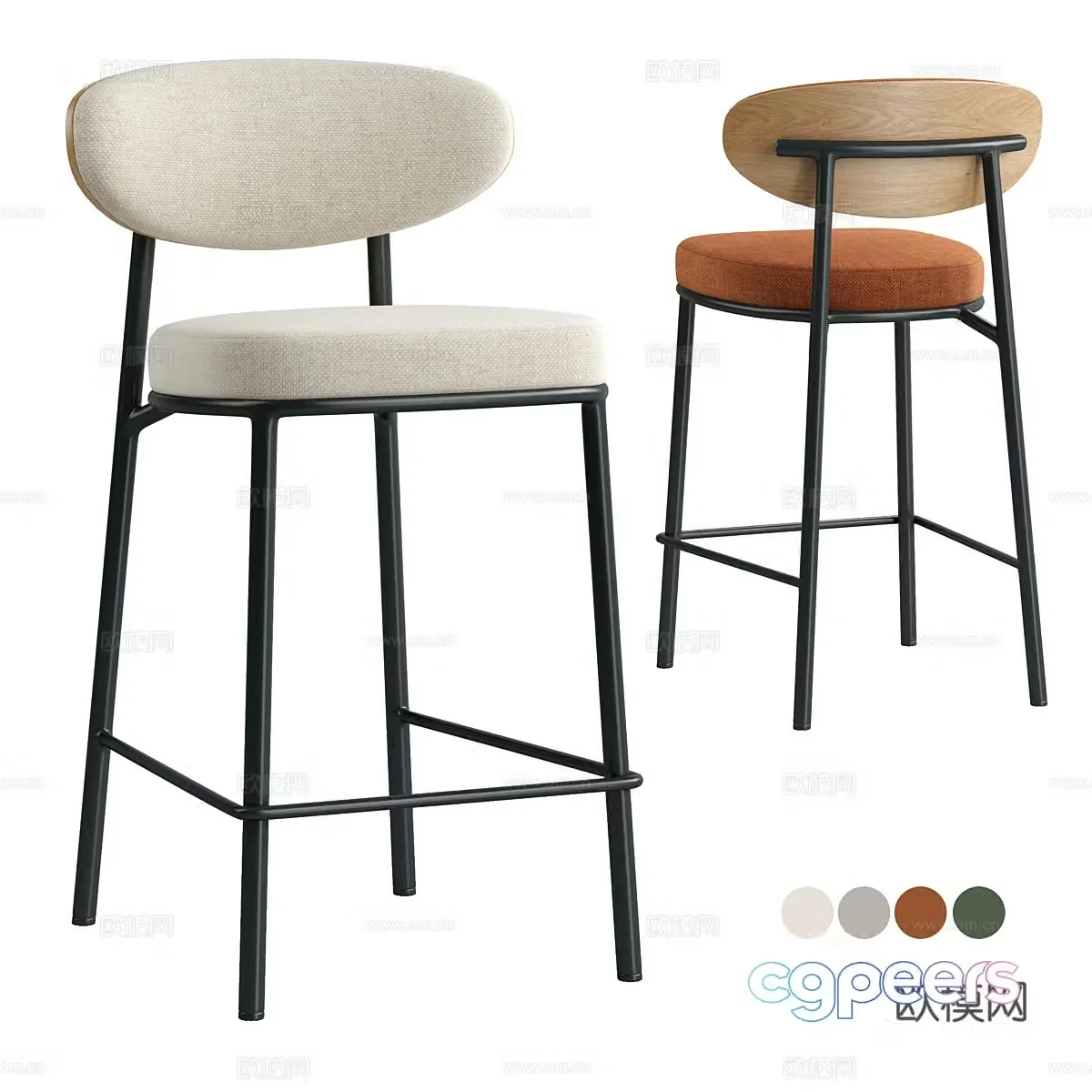 New Chinese Harvin bar chair 3D model