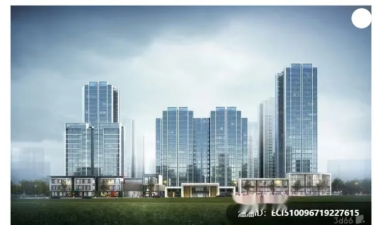 Modern High-Rise Buildings 3D Model – 9132 – VRAY Render