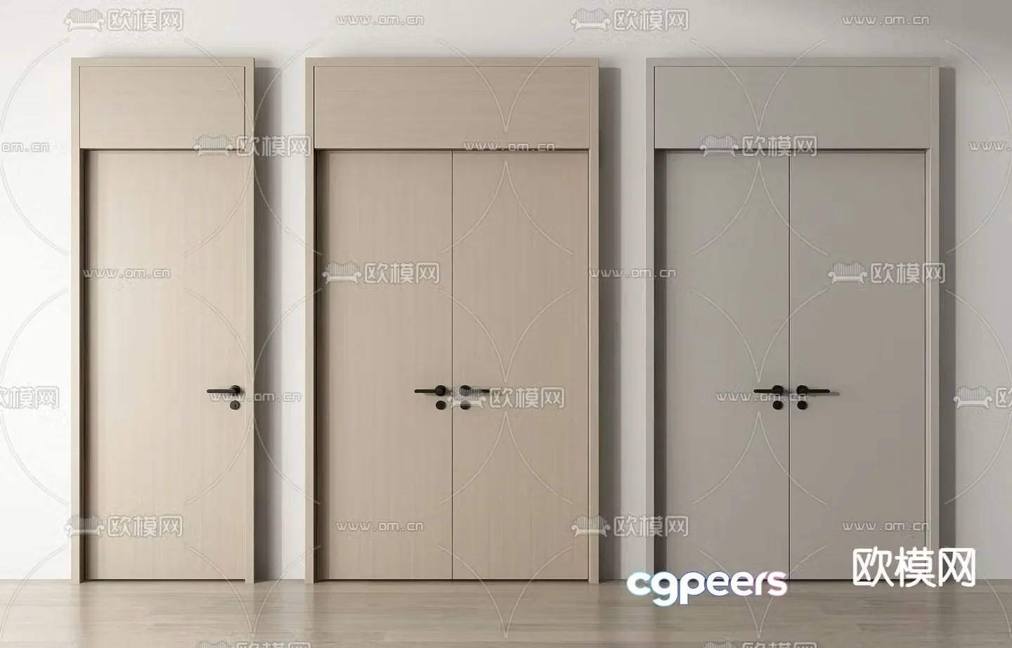 Top door single door double door 3d model