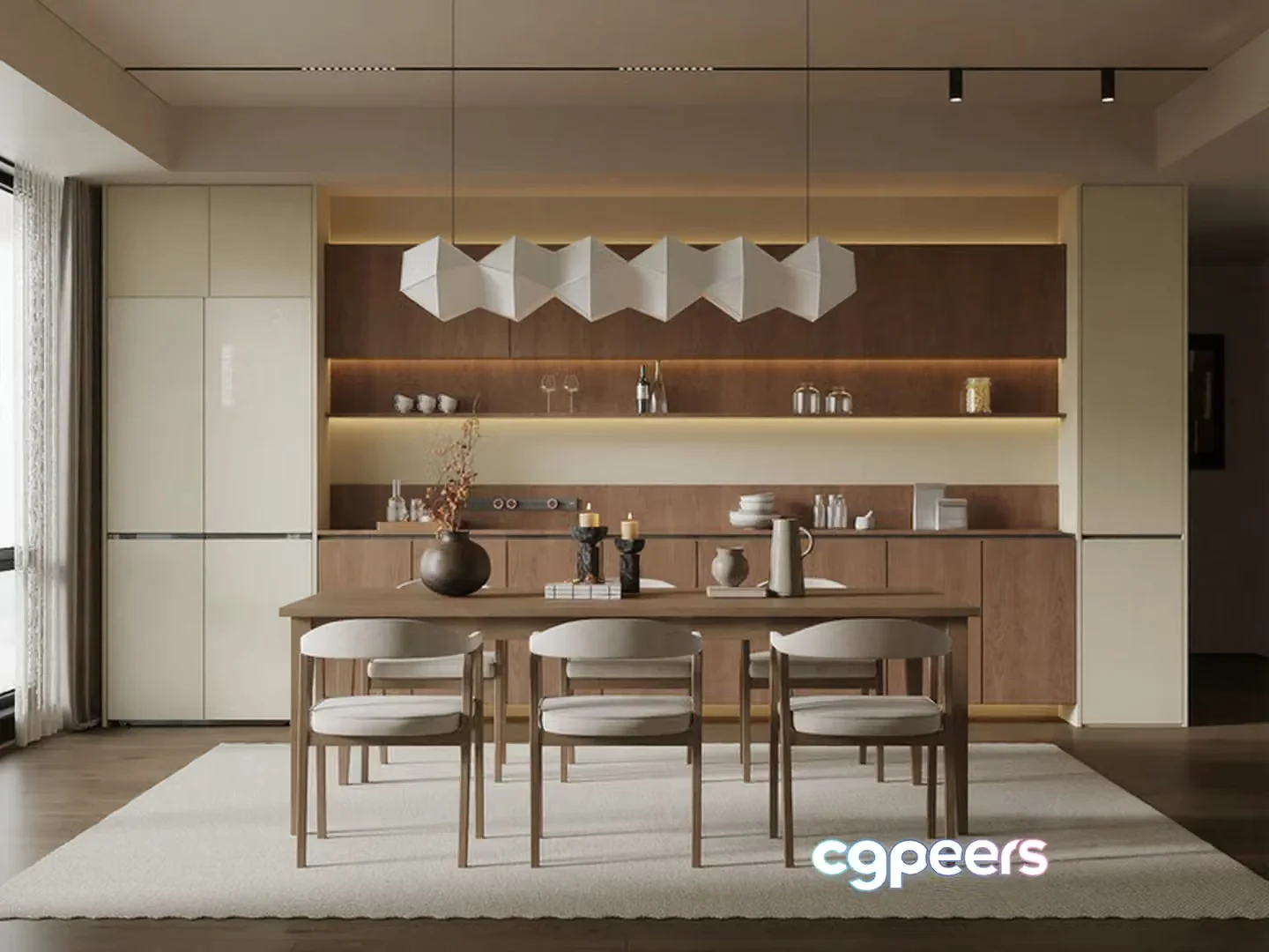Modern Dining Room 3D Model – 9701 – VRAY Render