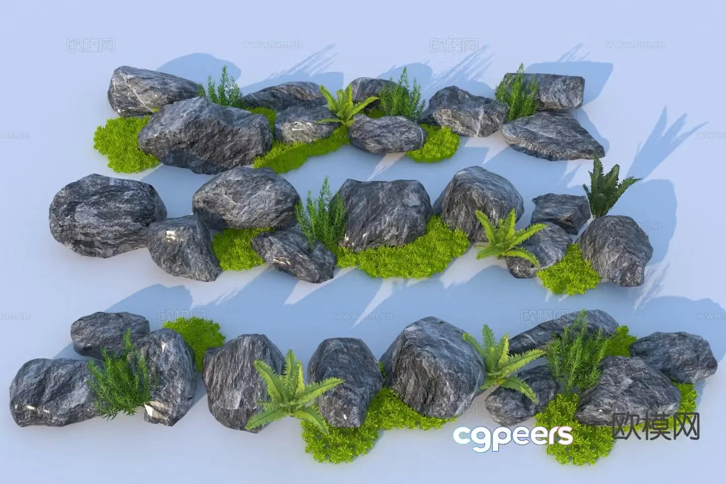 Modern landscape stone 3d model