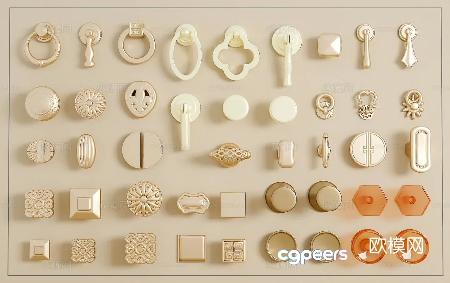 Hardware door lock Hardware handle Door handle 3D model