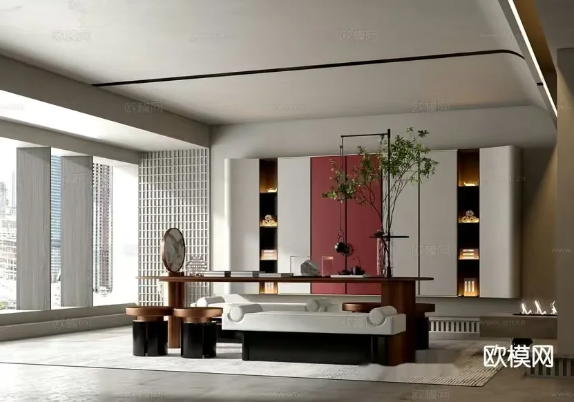 Modern Living Room 3D Model – 17292 – VRAY Render
