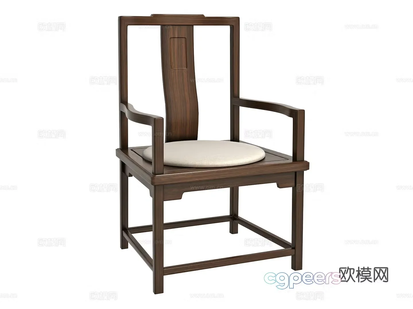 New Chinese single chair 3D model