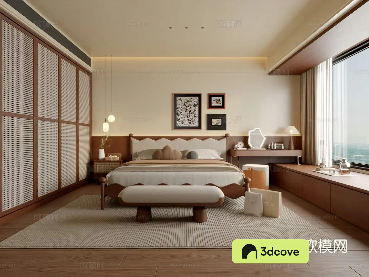 Wasabi Middle Style Bedroom 3D Model