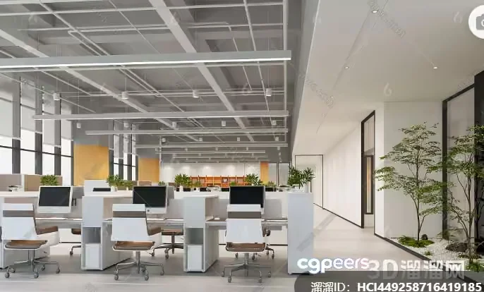 Modern Office Space 3D Model – 16488 – VRAY Render