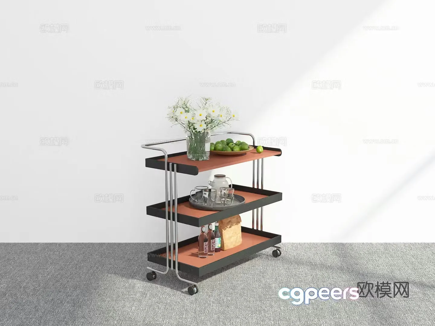 Modern trolley 3d model