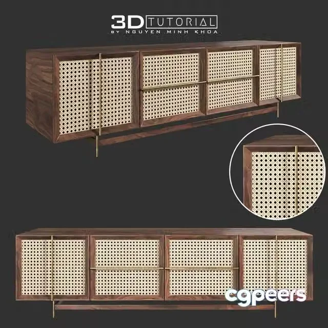 3ds Max Free – Rattan TV Stand