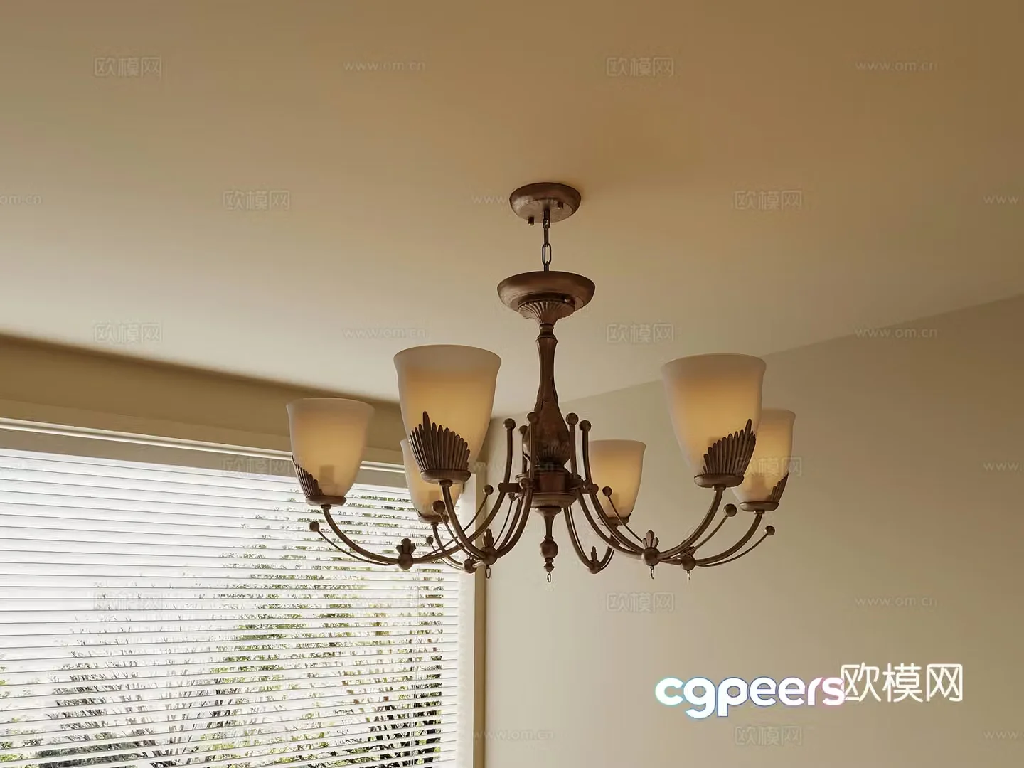 Chandelier American retro chandelier Multi-head chandelier 3d model