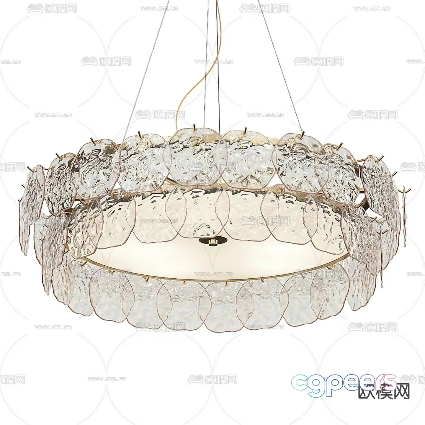 Glass chandelier hall chandelier 3d model