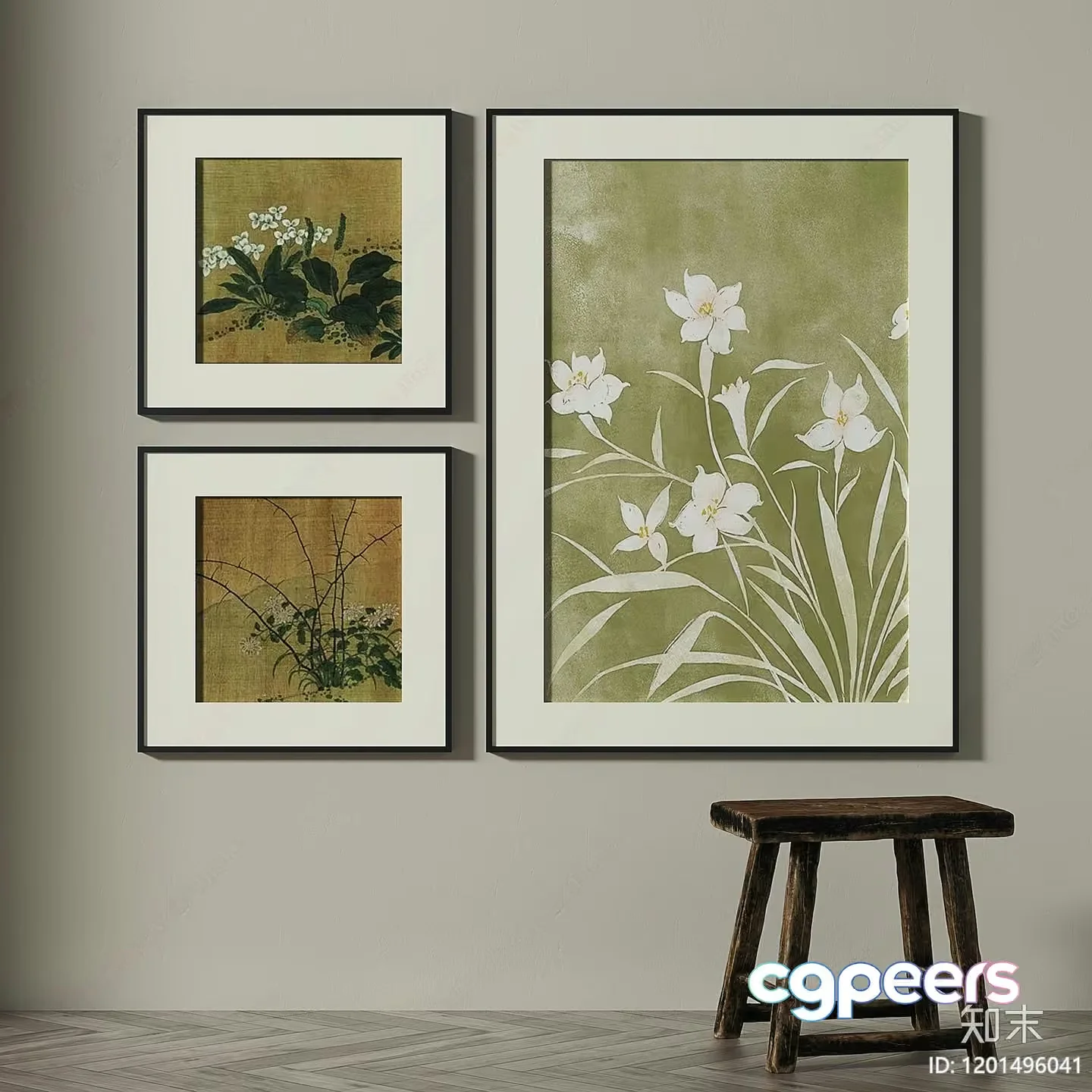 Modern Asian-Inspired Wall Art 3D Model – 6740 – VRAY Render