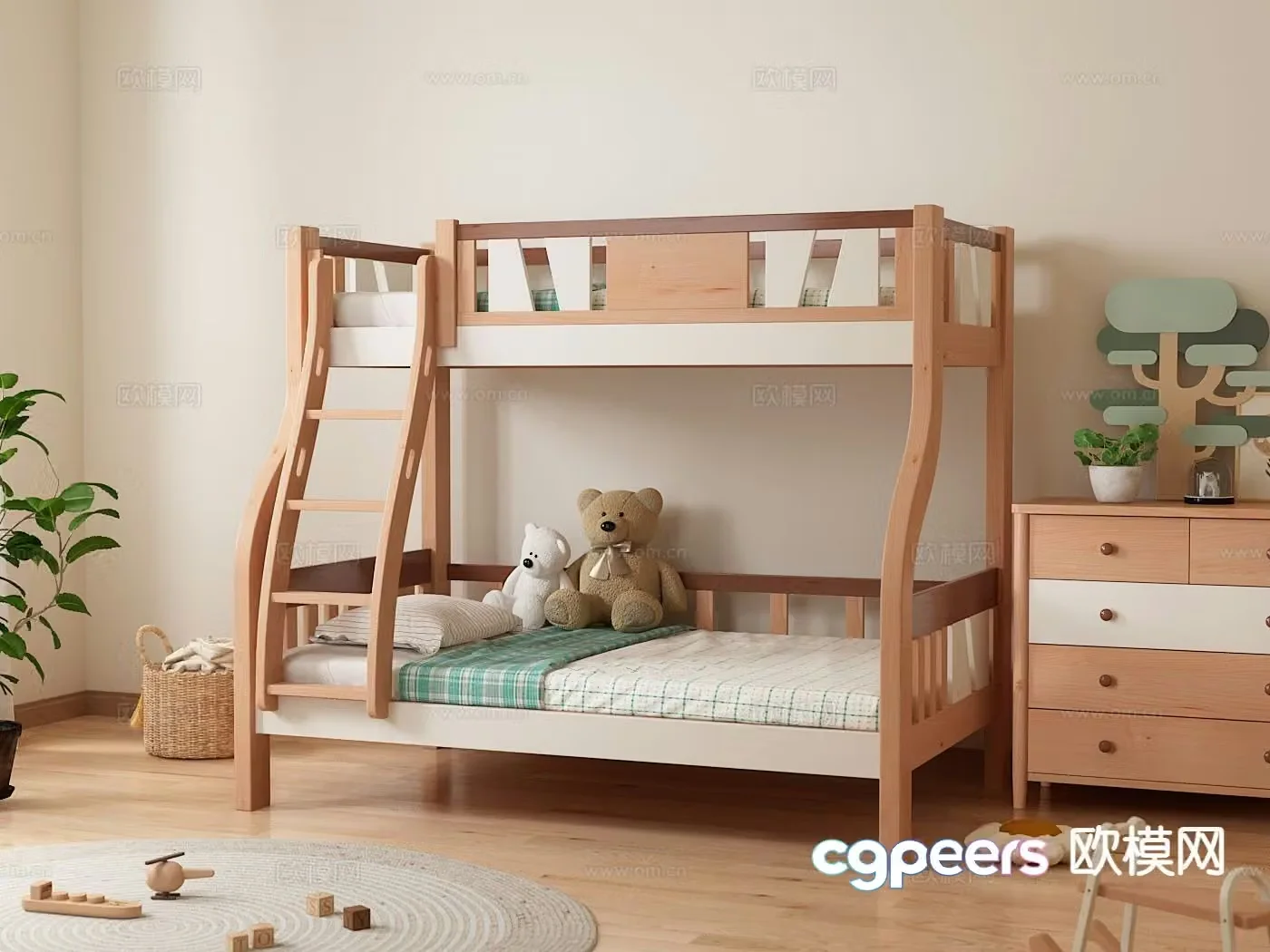 Modern children’s bed 3d model