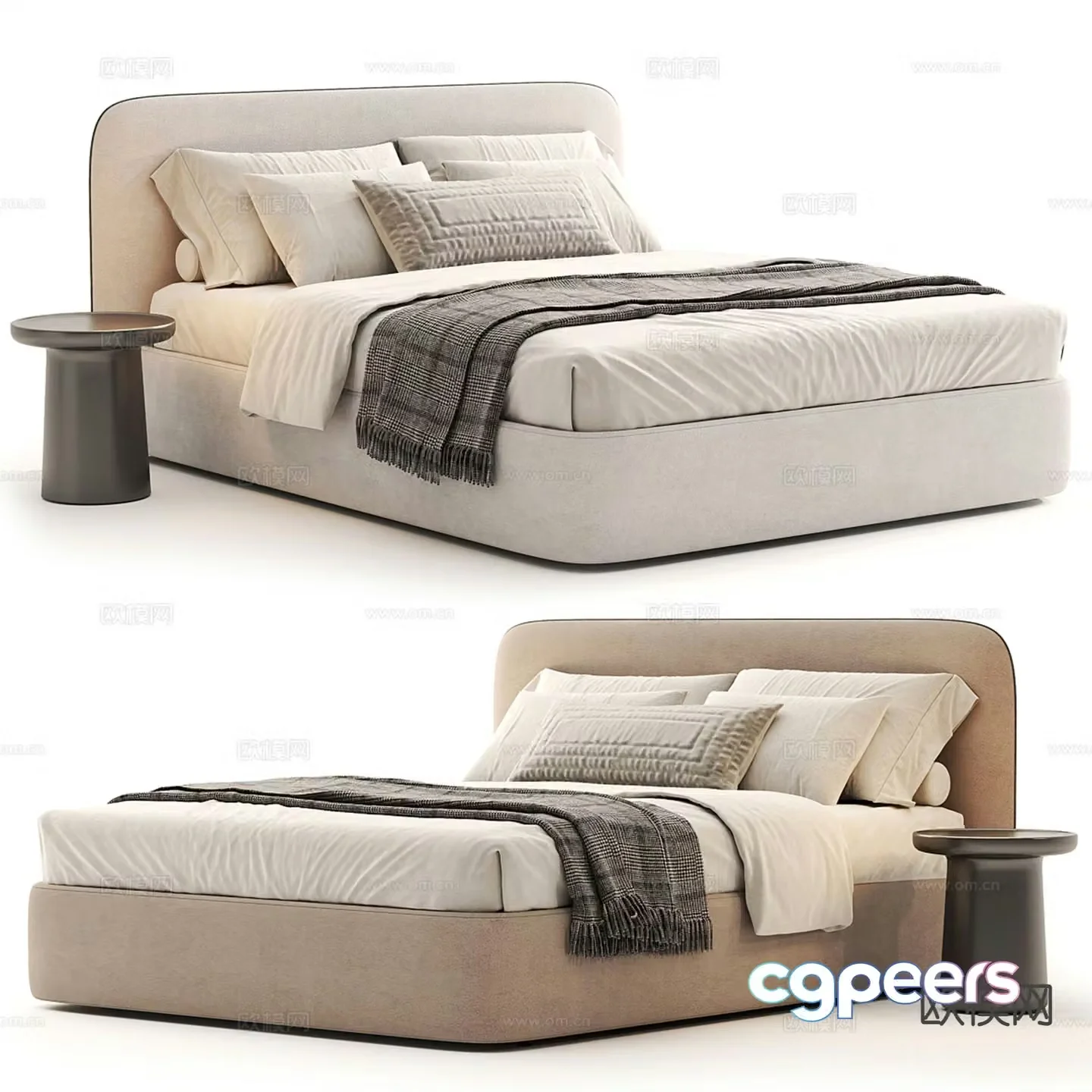 Barry double bed 3d model