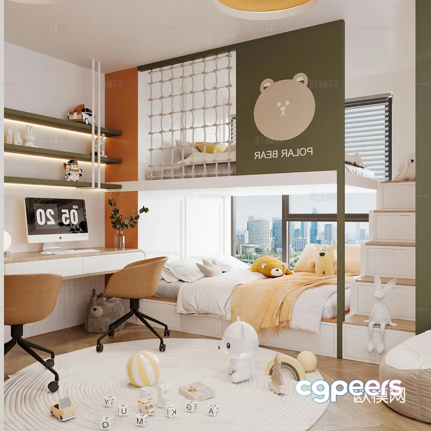 Modern children’s room children’s room 3d model