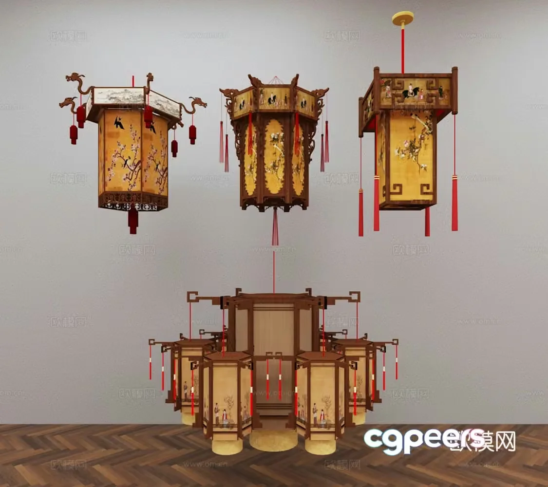 Chinese chandelier 3d model