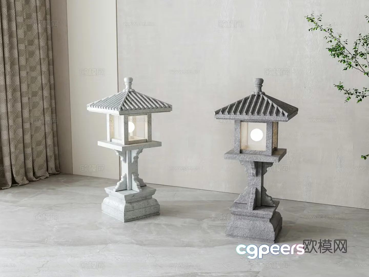 New Chinese style outdoor lamp stone lamp garden lamp 3d model