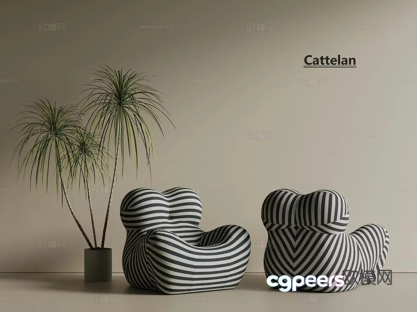 Wasabi Cream Casual Chair Cloth Chair Leather Chair Sofa Chair 3D Model