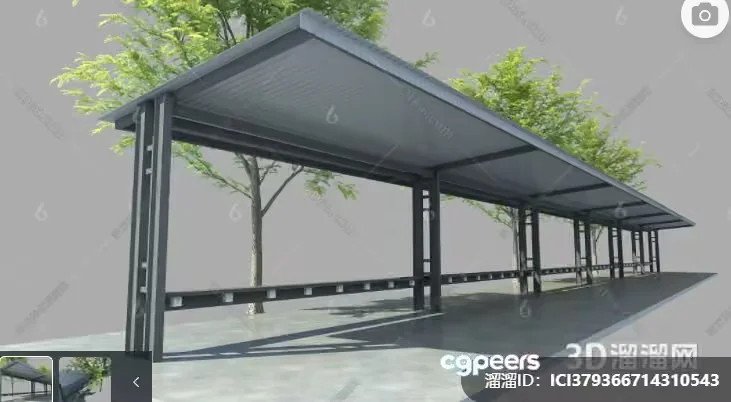 A Covered Walkway 3D Model – 7778 – VRAY Render