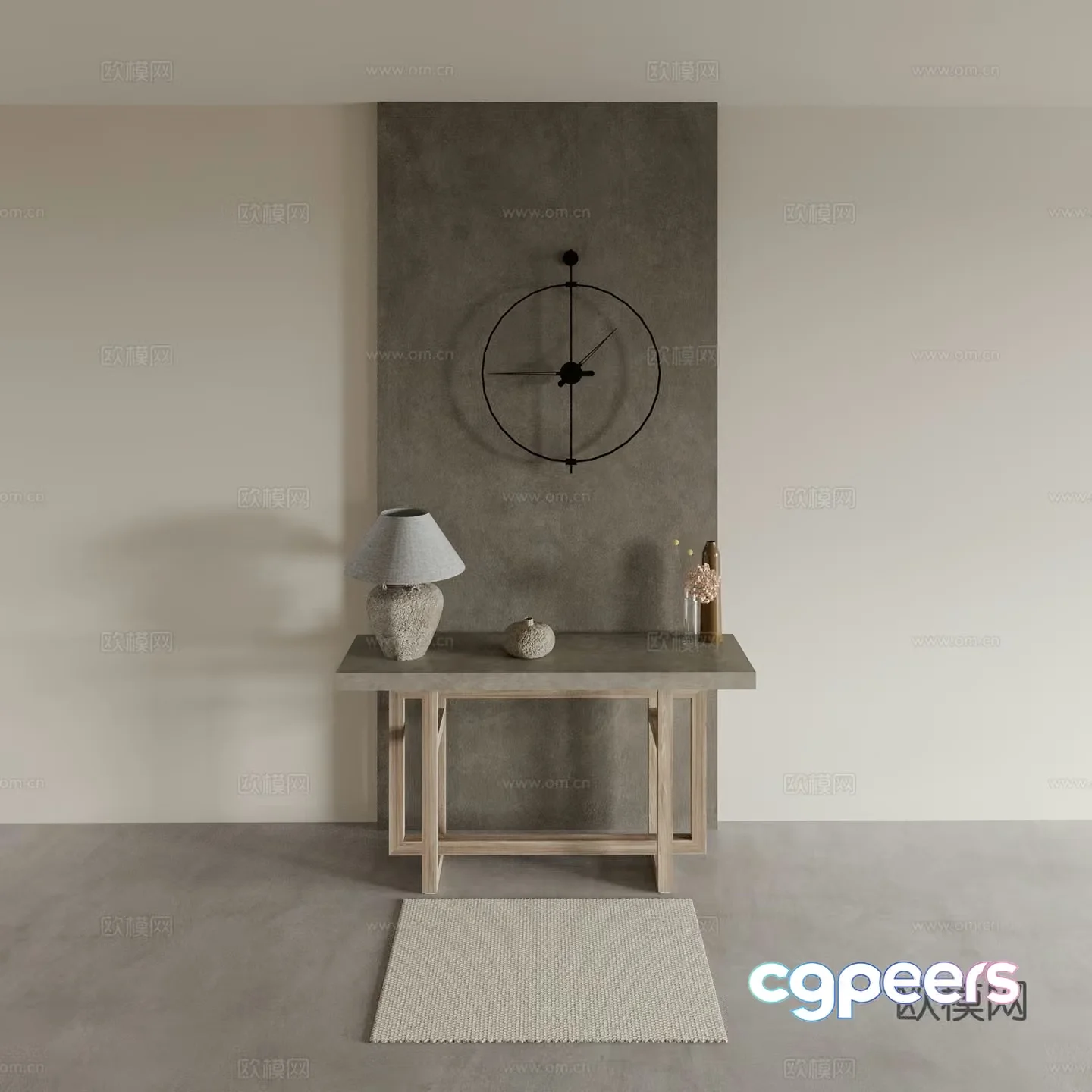 A Minimalist Console Table 3D Model – 16319 – VRAY Render