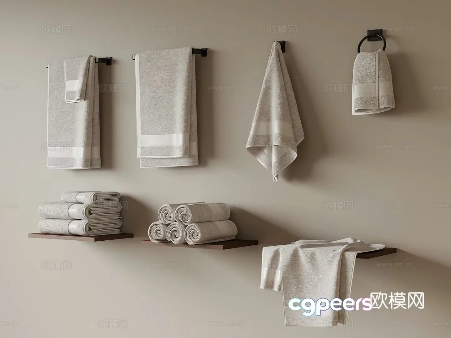 Modern towel rack 3d model