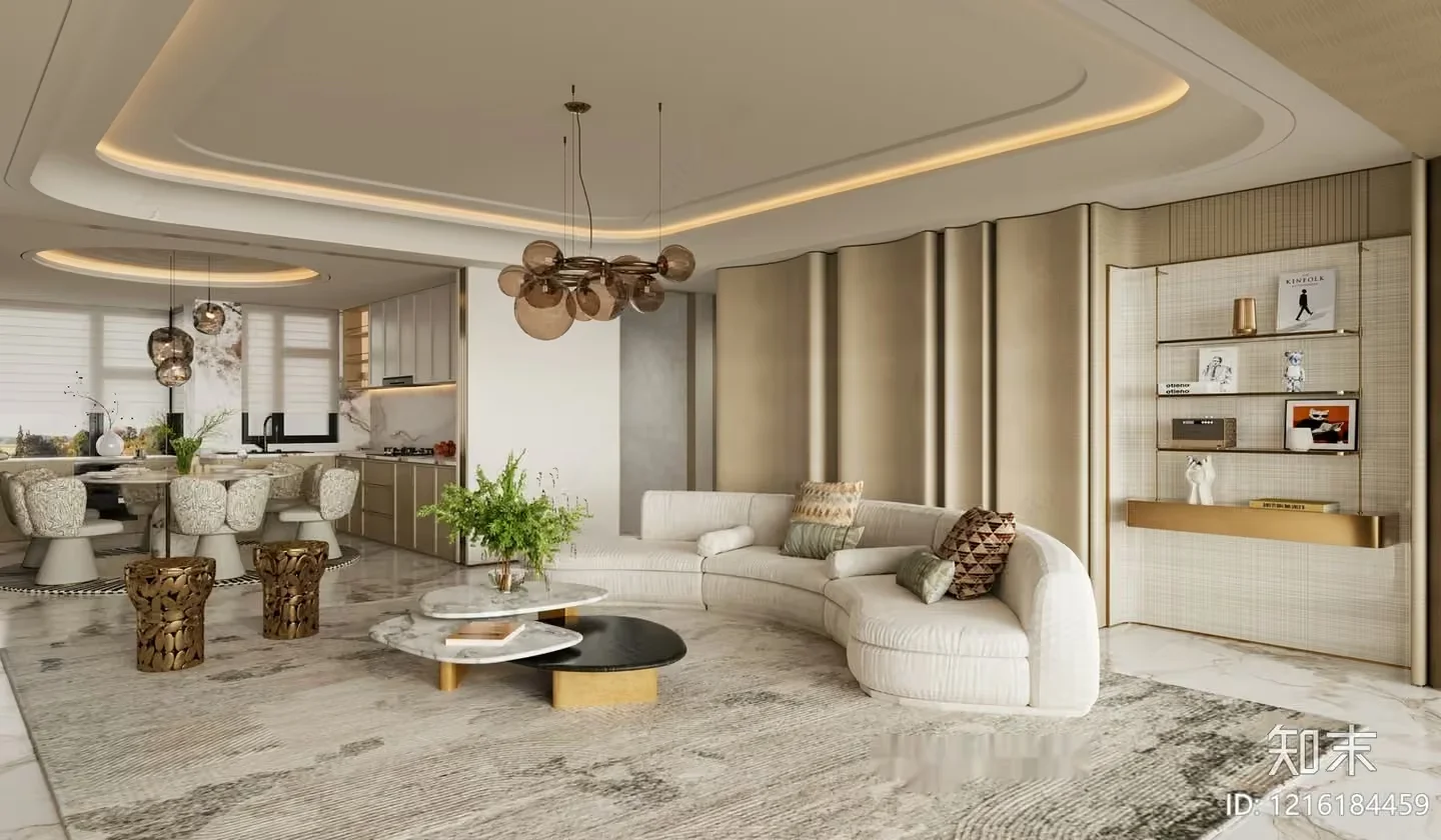 Modern Living Room 3D Model – 13211 – VRAY Render
