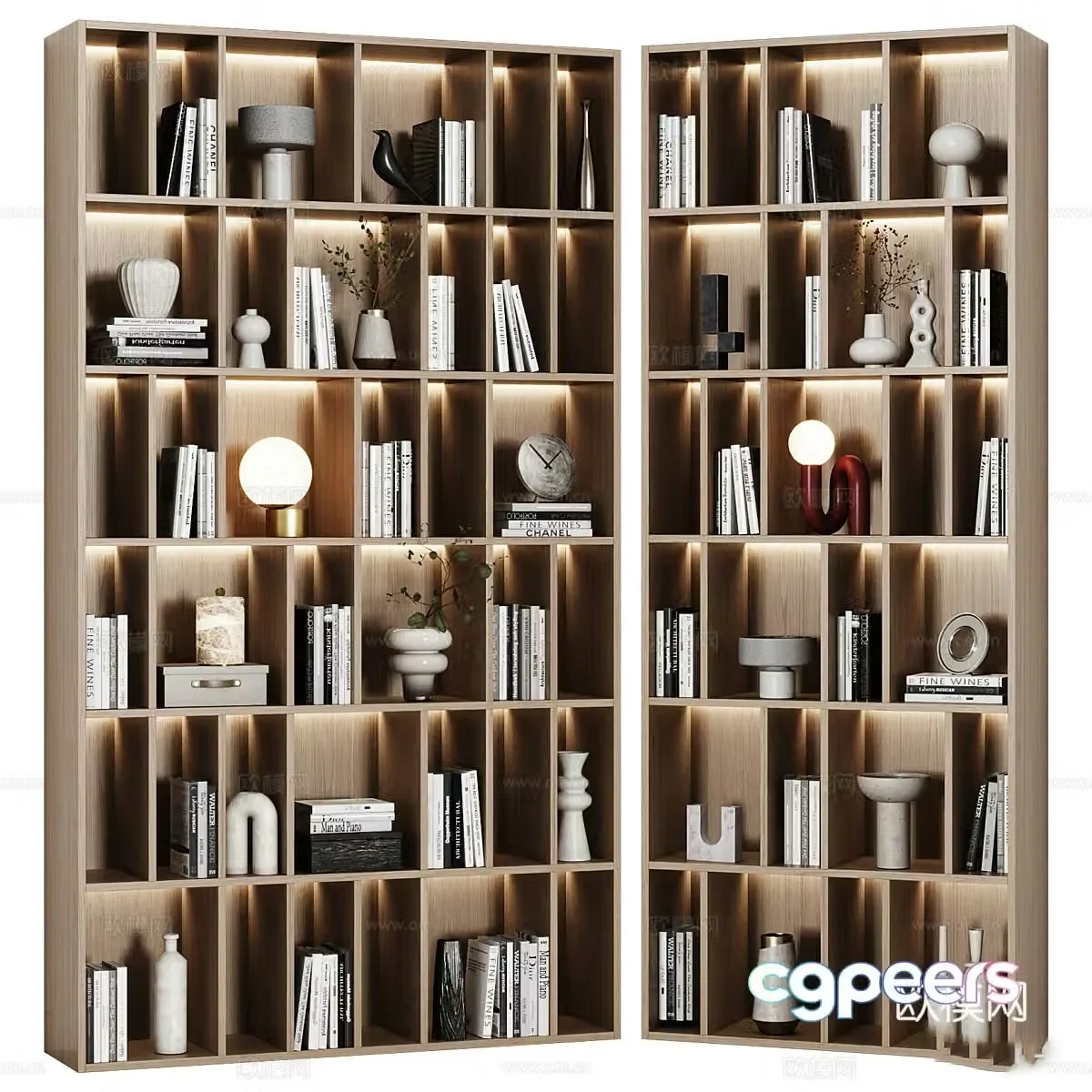 New Chinese style decorative bookcase 3D model