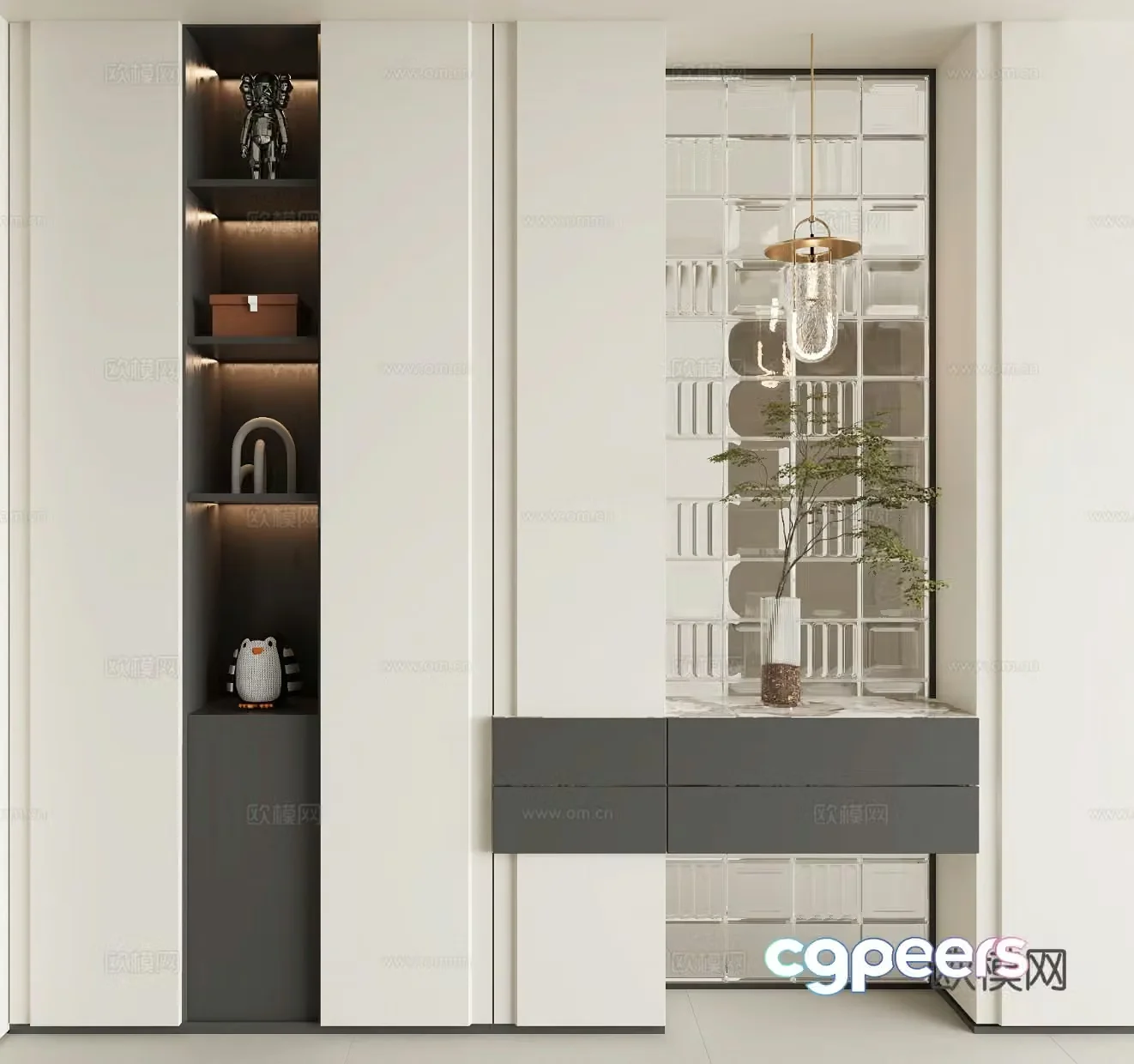 Modern shoe cabinet 3d model