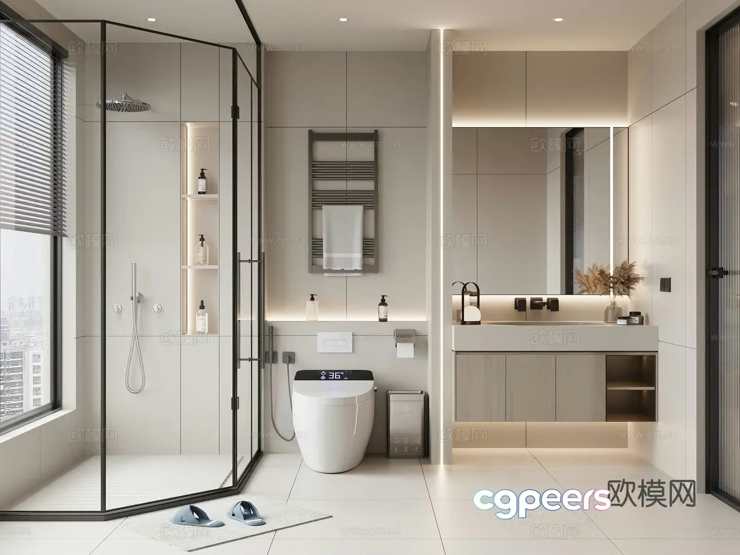 Modern bathroom bathroom 3d model