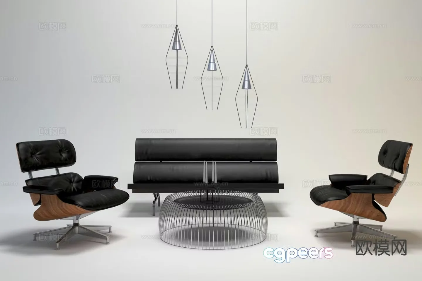 Modern sectional sofa 3d model