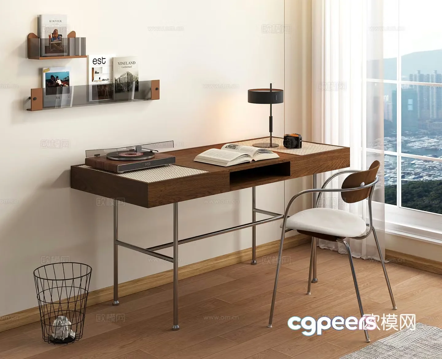 Modern desk and chair 3d model