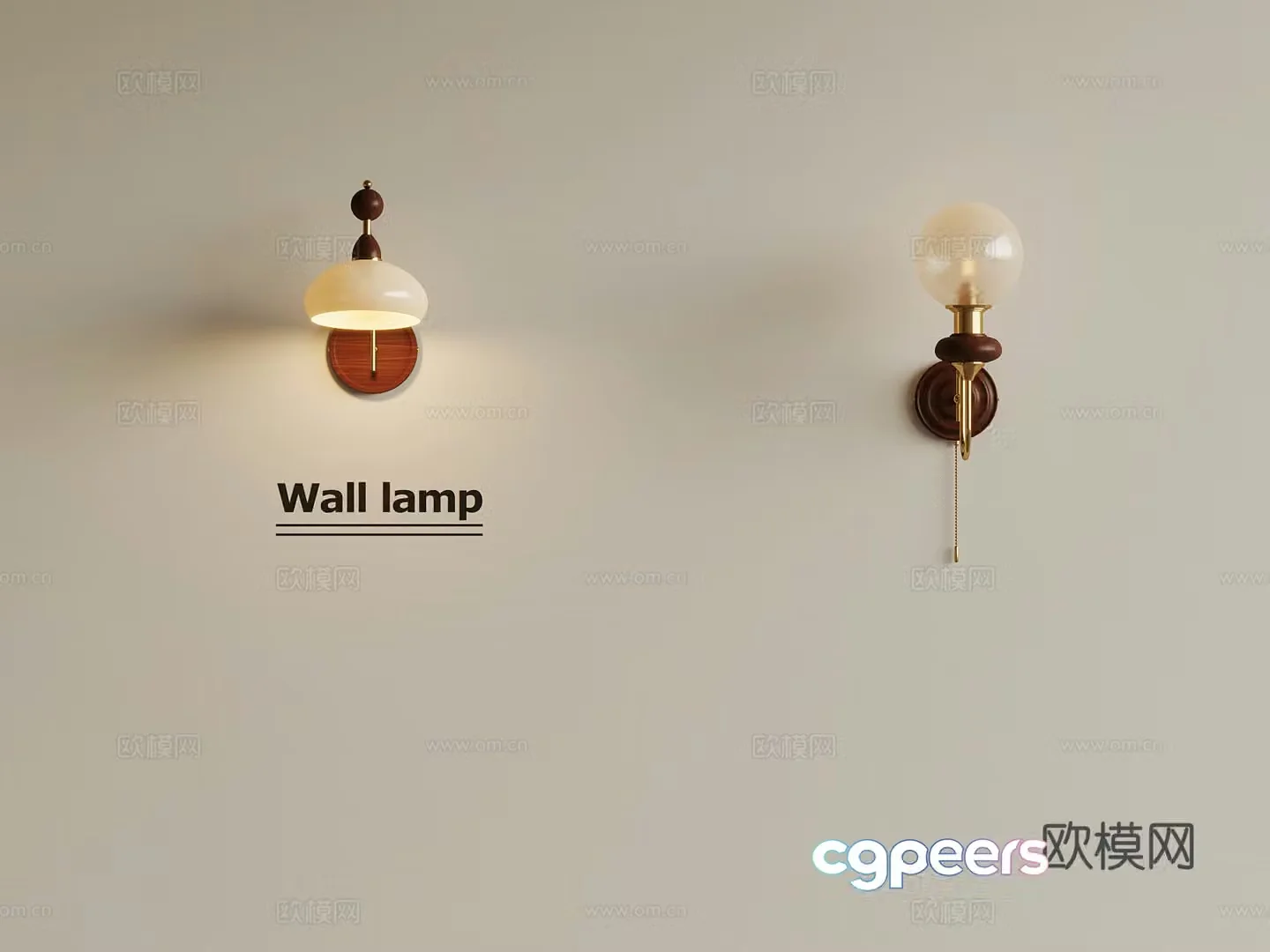 Middle-aged wall lamp 3d model