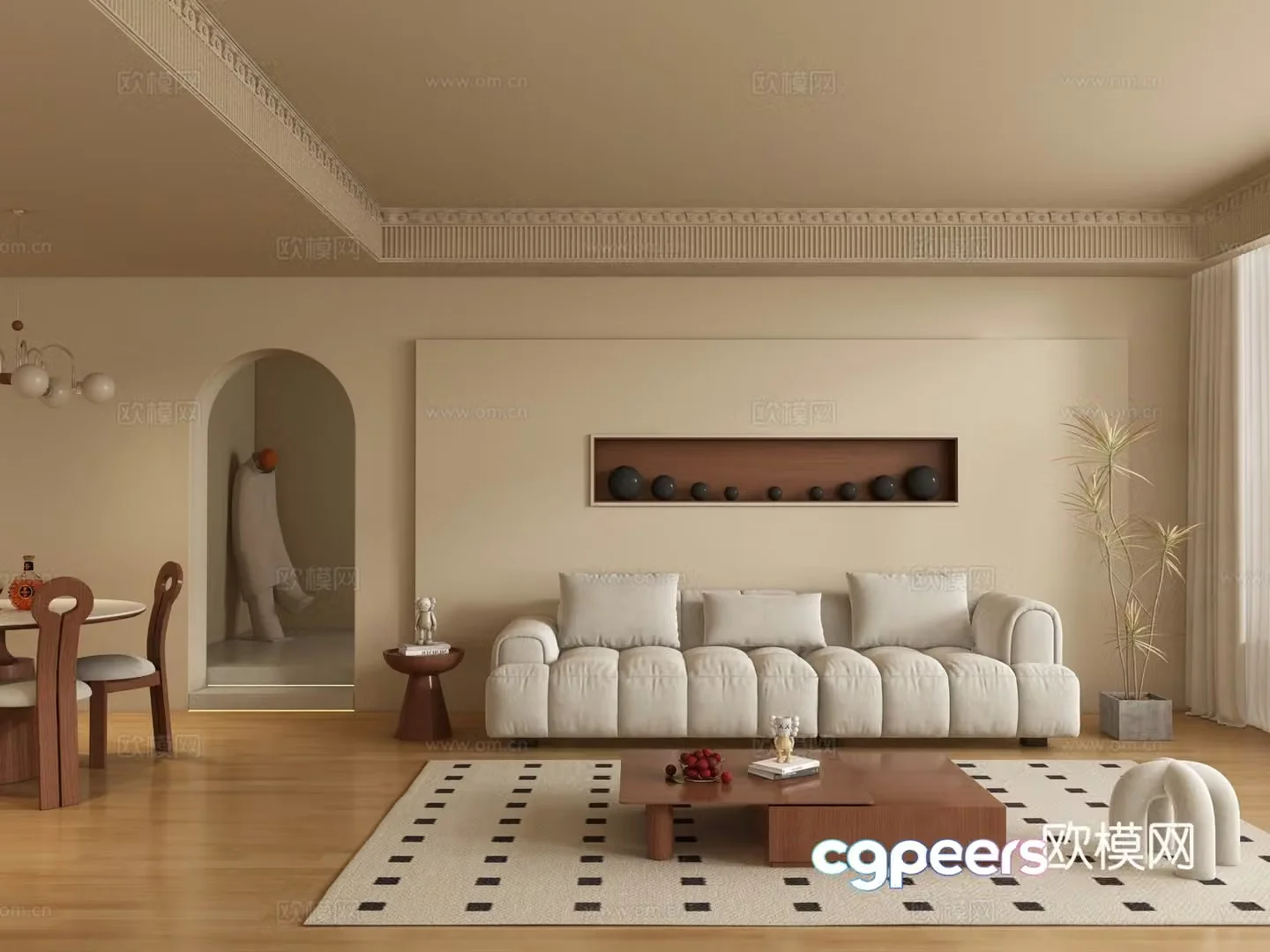 Medieval style living room 3D model