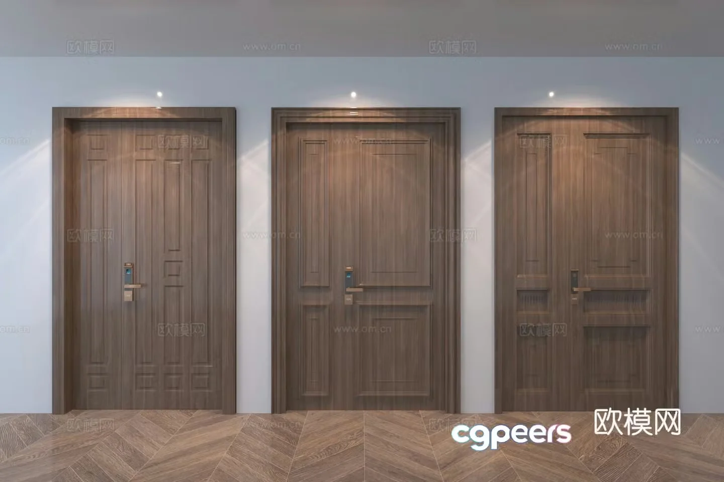 New Chinese style mother and mother door 3D model