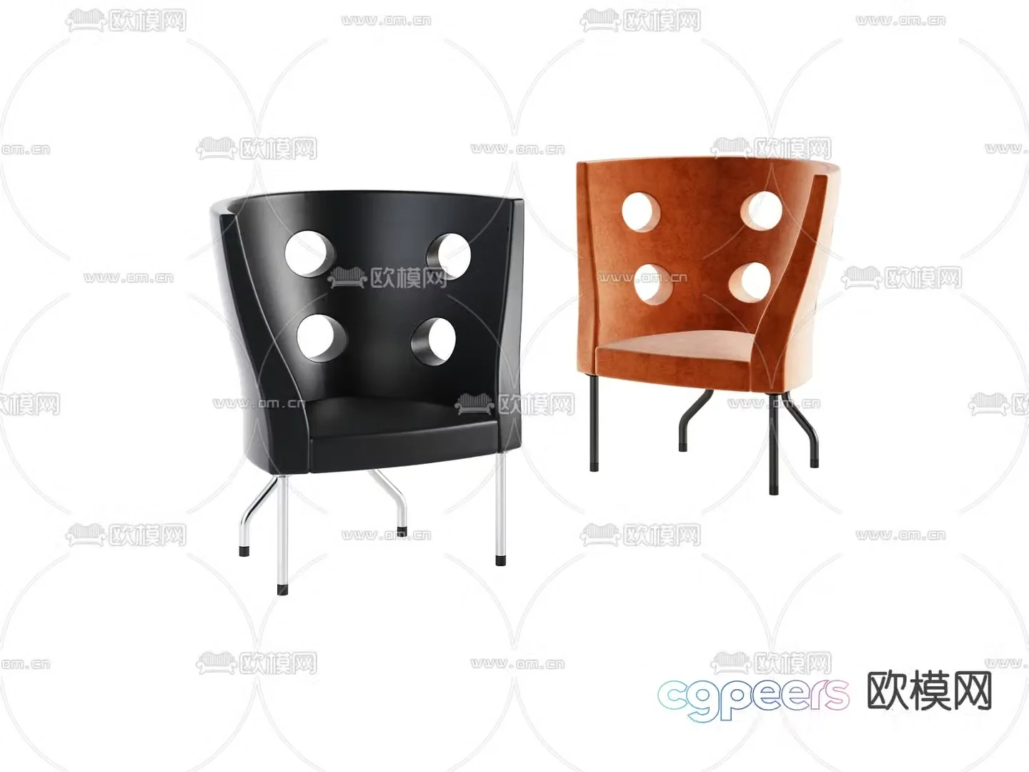 Modern leisure chair creative chair single chair 3d model