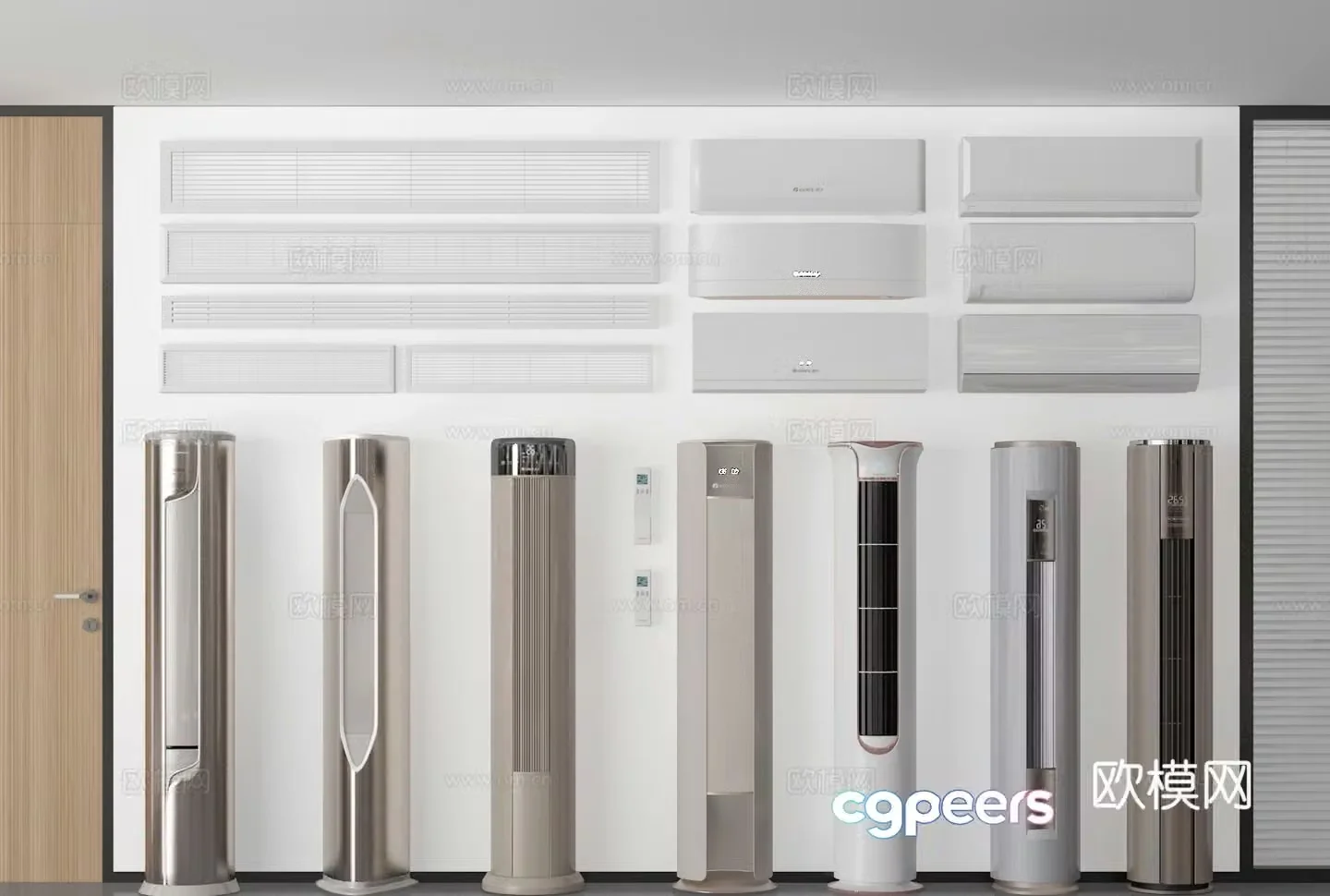 Vertical air conditioner air outlet hanging 3D model