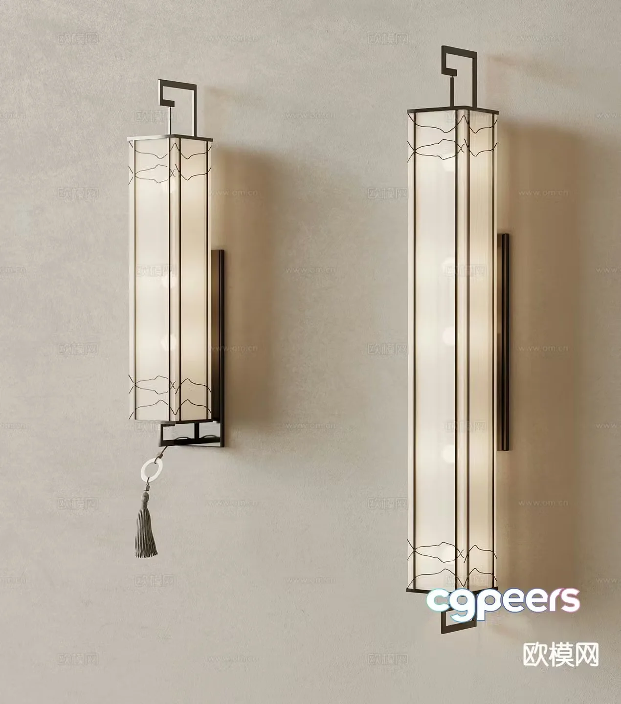New Chinese wall light 3D model