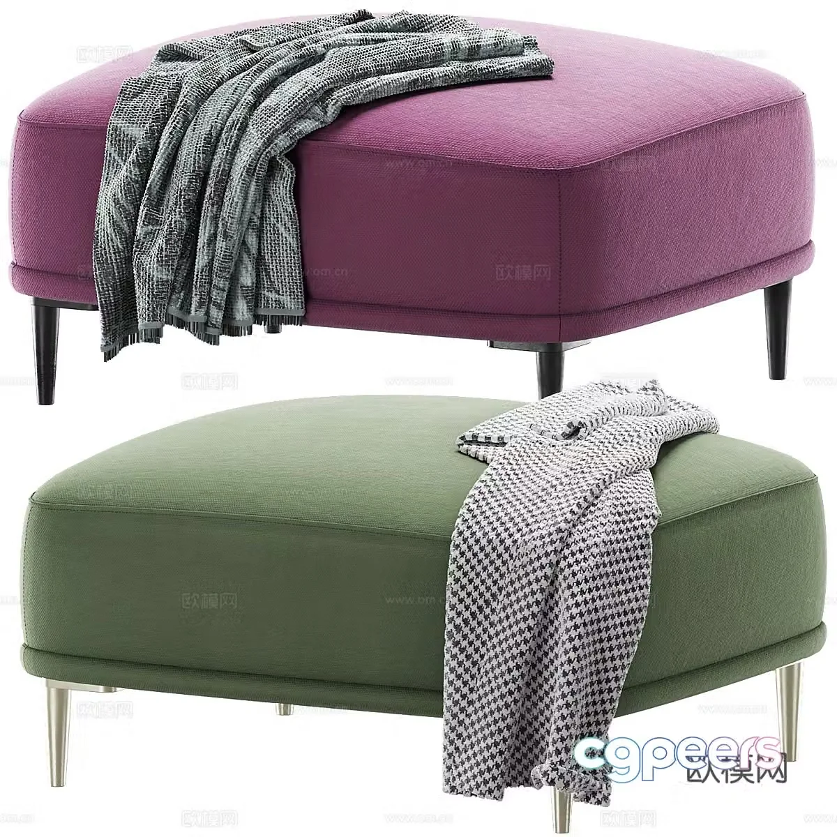Modern light luxury sofa stool pedal 3D model