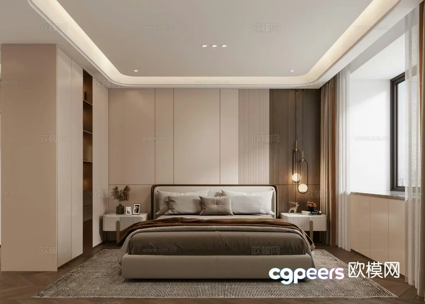 Modern bedroom master bedroom 3d model